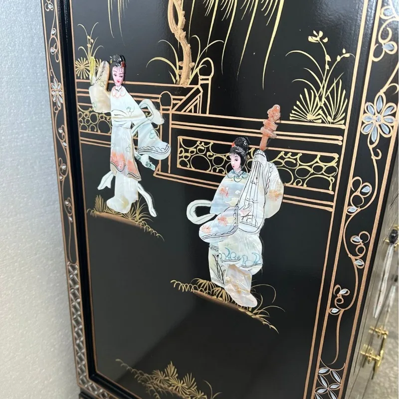 Supreme beauty chest of drawers shell craftsmanship snail inlaid intangible cultural heritage locker storage cabinet PU bright l