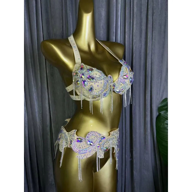 customized belly dance costume Eastern dance skirt performance dress set bra belt