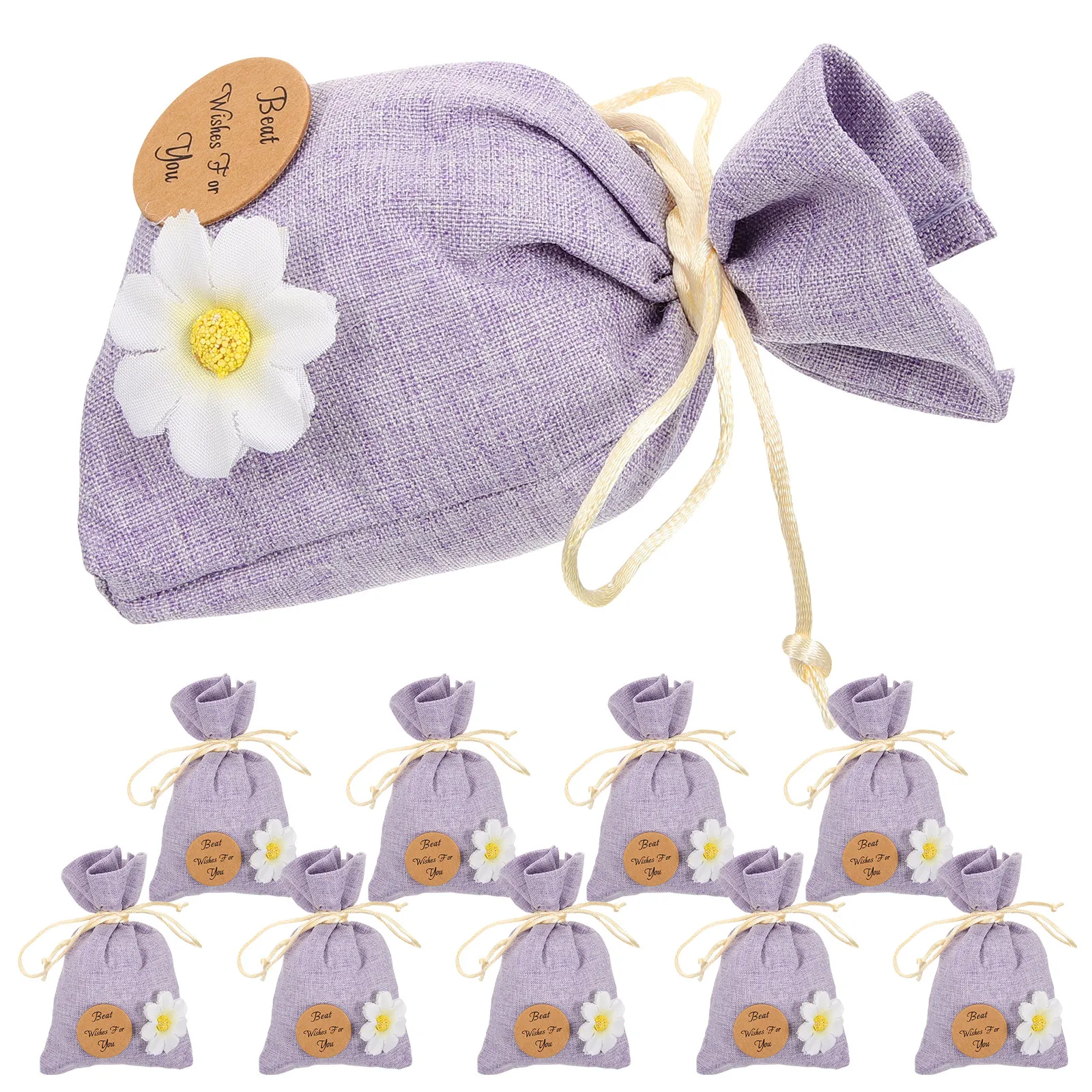 10Pcs Sachet Bag Breathable Wear Resistant Empty Lavender Sachet for Dried Flowers Spices Jewelry Small Gift Packing Pouch