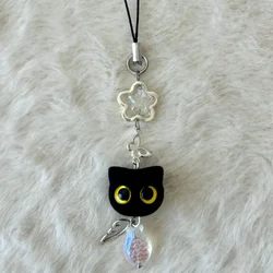 HandMade Y2k Cute black cat phone charm/ handmade animal phone strap