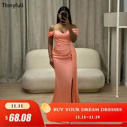Thinyfull Mermaid Prom Dresses Sweetheart Off The Shoulder Evening Party Dress Saudi Arabia Elegant Split Event Gown Customized