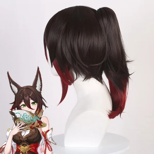 Peruka cosplay Teng Yun z gry Star Rail z gradientem, pojedynczym kucykiem i spinką typu tiger clip.