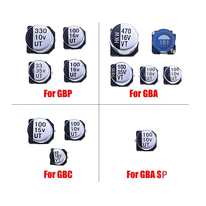 

for Nintendo GBA GBP GBC CGA SP Motherboard Capacitor for Game Advance Color Pocket Repair Parts Replacment Accessories