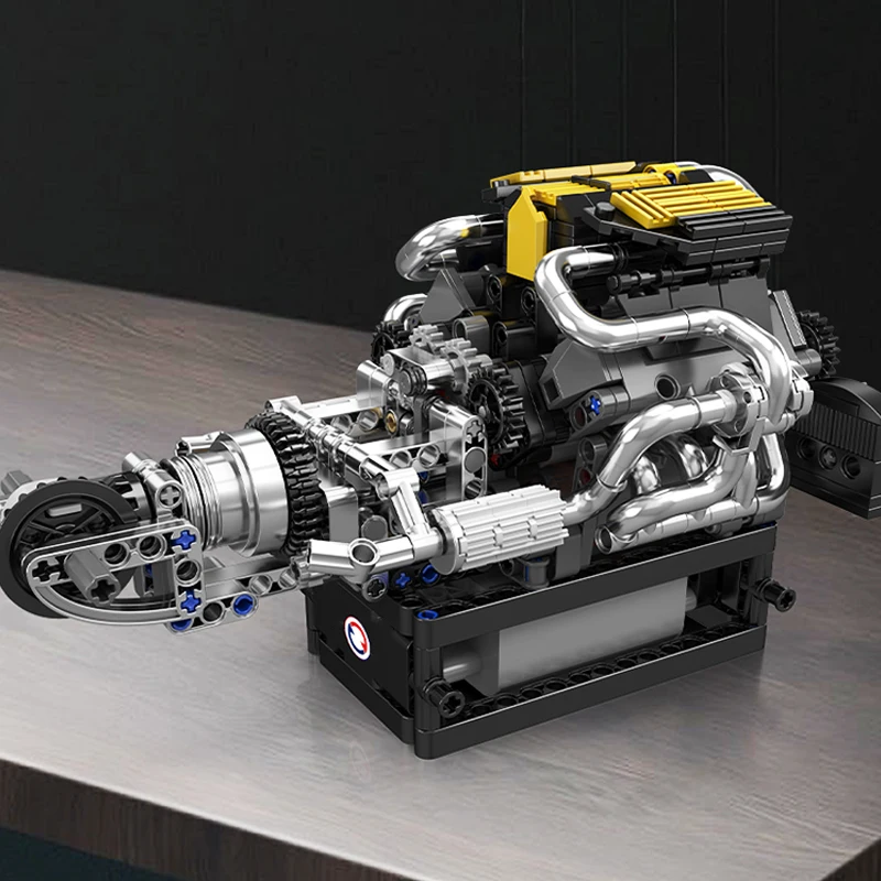 モールドキング 10207 テクニカルカーおもちゃ PAG スーパーカー V12 エンジンビルディングブロックアセンブリエンジンレンガセット子供のギフト