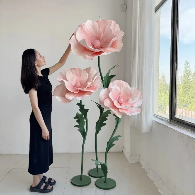 

【Hot Sale】 170cm Artificial Flowers Wedding Decoration Flower Poppy Stage Layout Wedding Road Guide Flowers Garden Decoration Ho