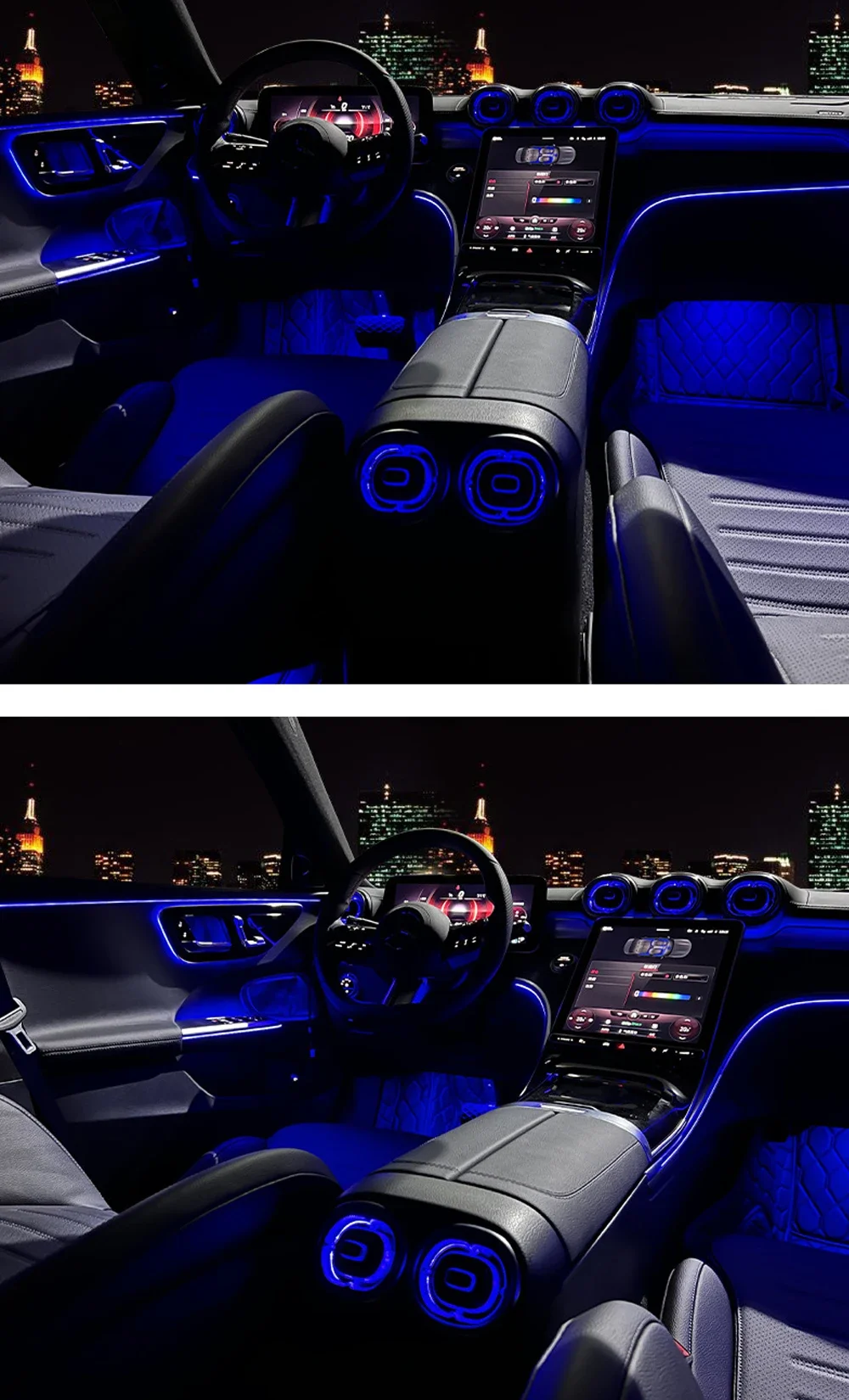 For Mercedes-Benz C W206 2022 Active Atmosphere Light In-Car Atmosphere Breathing Light 64 Color Modificatio Ambient Light