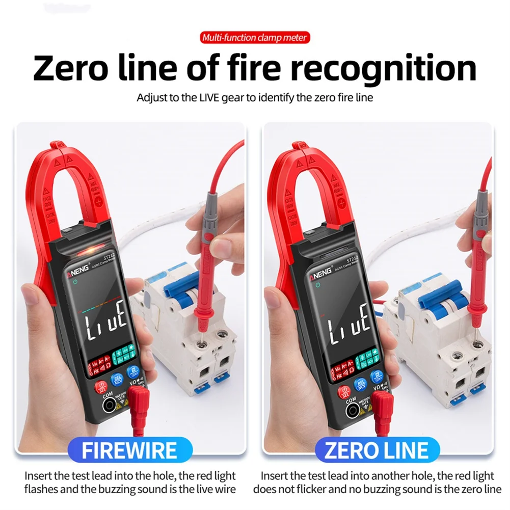 Classy-ST212 Digitale Stroomtang 400A Stroom True RMS Smart Tang Ampèremeter 6000 Multimeter DC AC NCV Tester