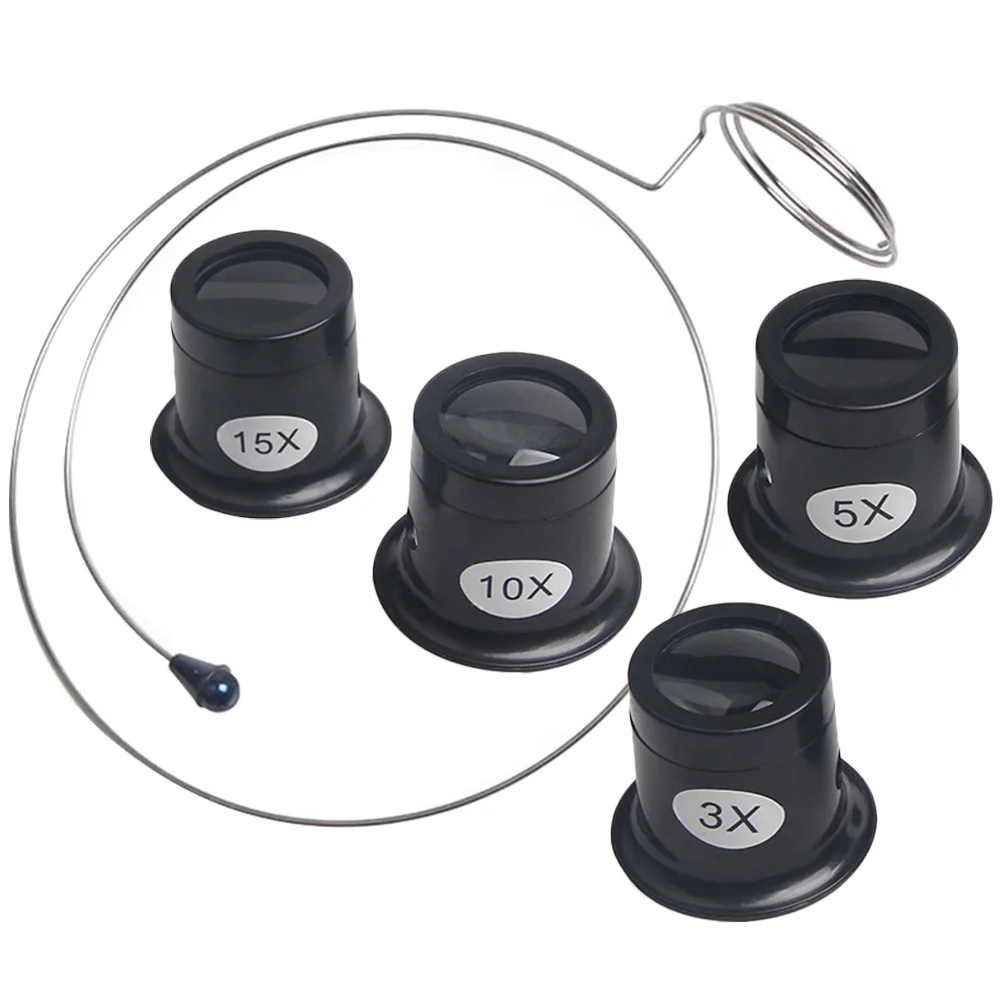 

1 Set Watch Repair Magnifying Glass Loupe Removable Steel Wire Straps Hands-Free Design For Jewelry Precision Work Industrial