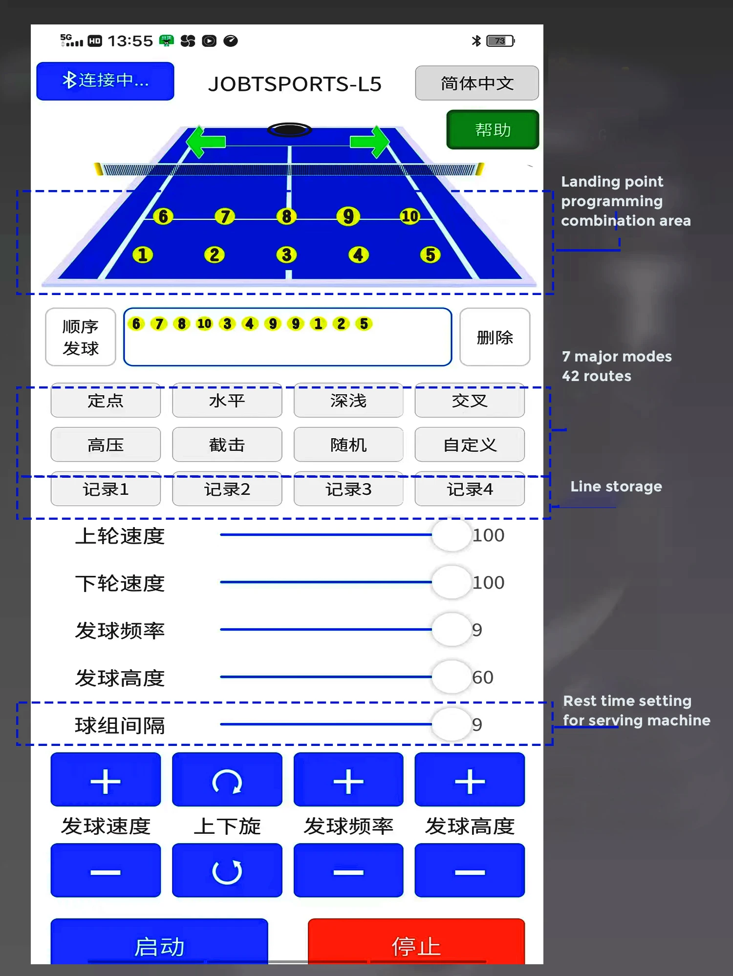 Hot Sales Tennis Automatic Ball Machine Launcher Equipment Feeder Robot for Training Practice with APP Remote Control