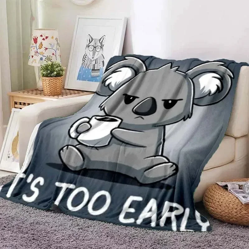 Koala Pattern Printed Blanket Leisure Sofa Blanket Home Sheet Sofa Office Air Conditioning Soft Leisure Travel CustomizableThrow image 6
