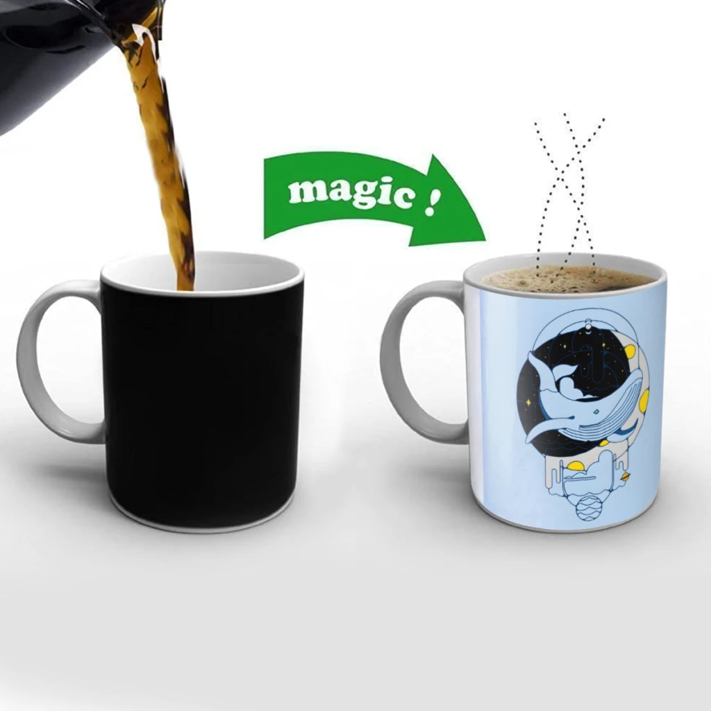 

Oceanica Creativity Change Color Chang mug Ceramic mug Hot Coffee Cup Breakfast Cup Mug Friend Gift