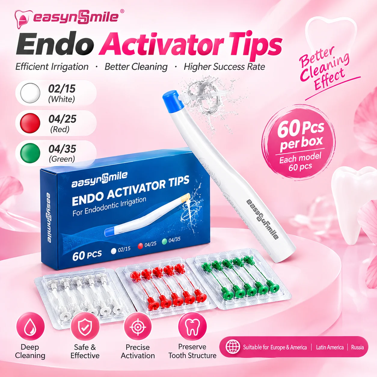 Easyinsmile Endo Activator Instrument Root Canal Endodontic Sonice Irrigation Dentistry Vibration Cleaning Handpiece or Tips