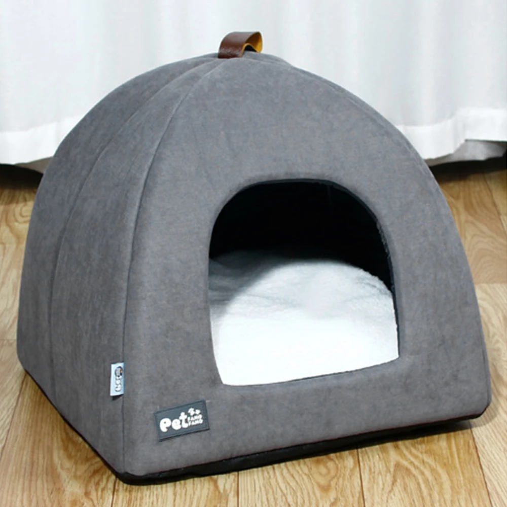 Foldable Cat Bed Breathable Cat House Indoor Pet Tent Dog Bed with Mat