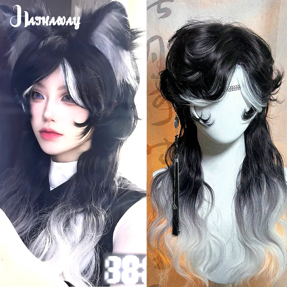 Cosplay High-temperature Hair Synthetic Wig Men's Golden Gradient Layer Curly Hair Fluffy Full Top Wig Juvenile Animation Wig