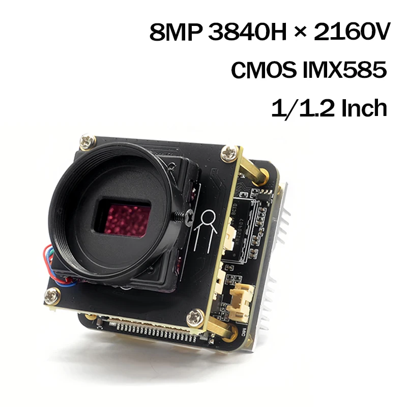 CMOS IMX585 8MP 3840*2160 بتركيز ثابت 1/1.2 HD وحدة كاميرا مراقبة منخفضة الإضاءة بتقنية الذكاء الاصطناعي لتقليل الضوضاء واجهة إيثرنت POE