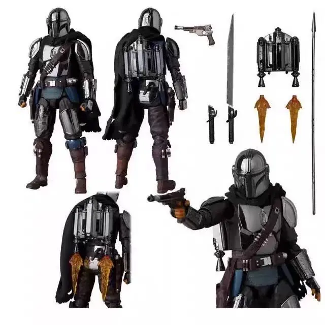 mafex-n°256-the-mandalorian-version-chrome-din-djarin-figurine-d'action-star-wars-modele-articule-multi-points-presentoir-de-bureau-cadeau-wy