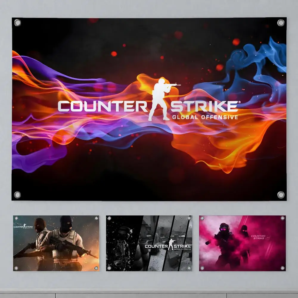 Trending Game Counter-Strike 2 Flags Wall Hanging Banner Indoor Outdoor Party Home Wall Decor Backdrop