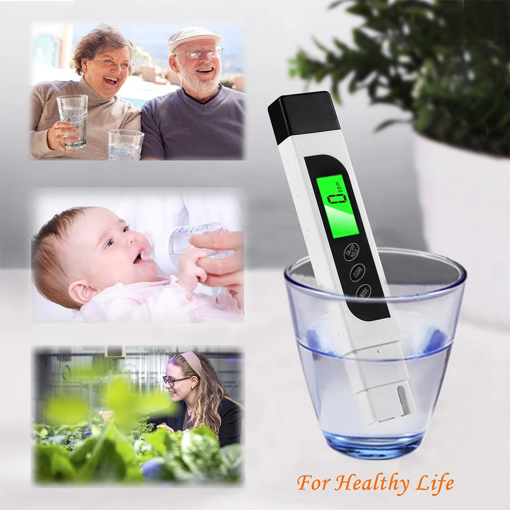 Podofo 3 في 1 الرقمية جهاز اختبار جودة المياه مقياس إجمالي المواد المذابة المدى 0-9999ppm متعددة الوظائف نقاء المياه مقياس الحرارة EC تستر