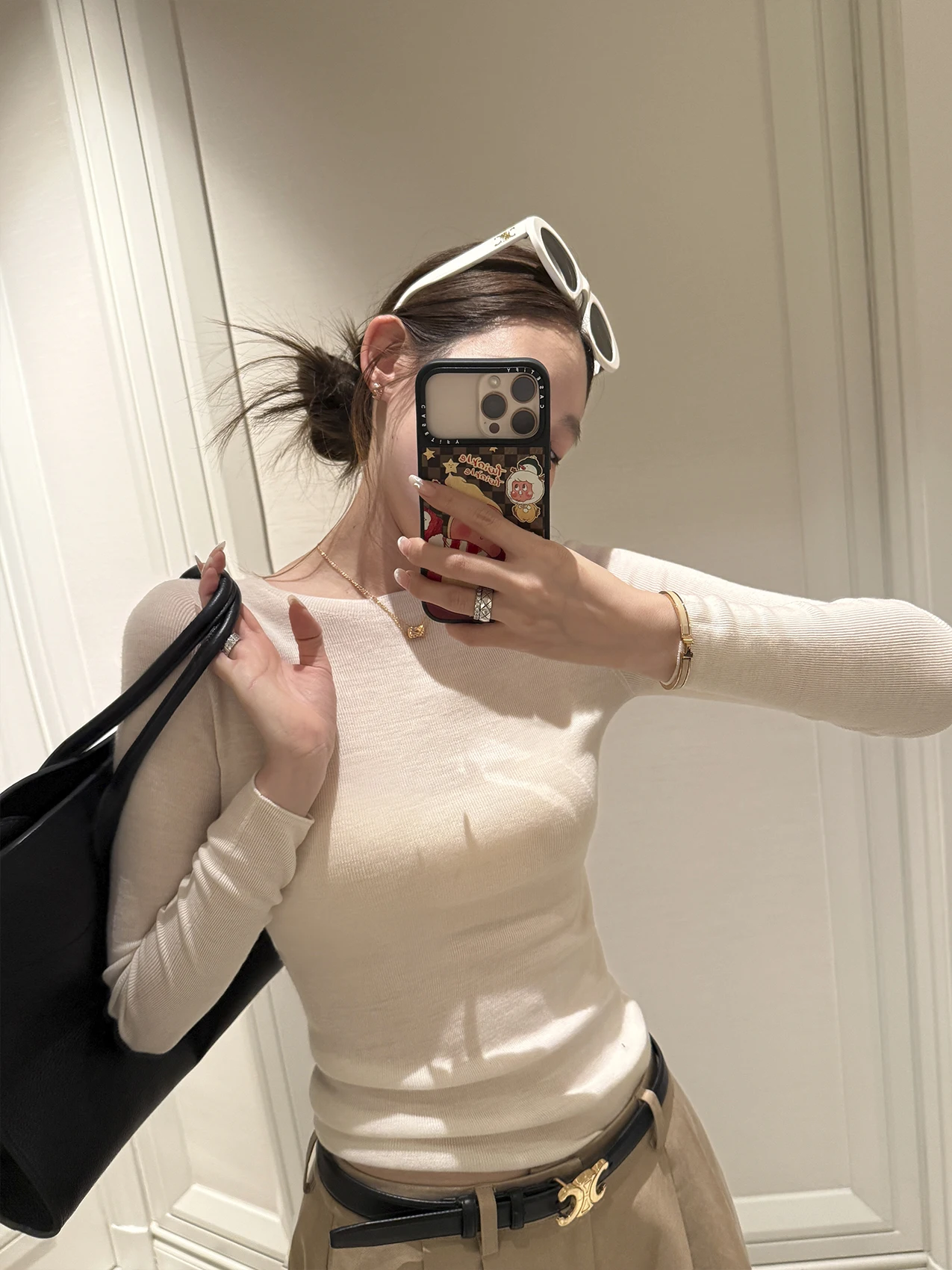 

Middletone Soft Formula Sl 60-Strand 00 Wool Skin-Friendly Knitted Top Women's Base Layer Casual Slim Fit Long Sve