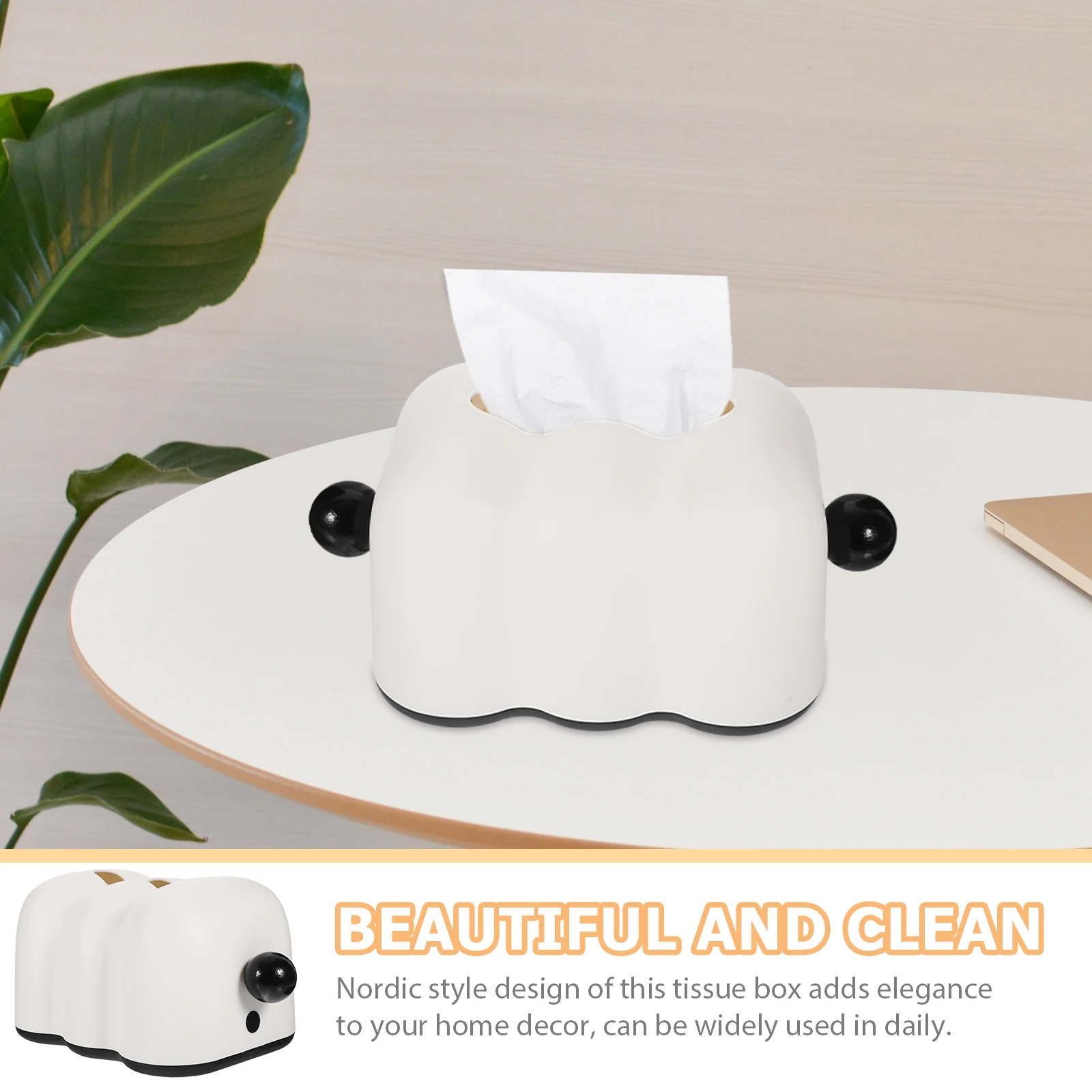 

1pc Shell Shape Tissue Box Holder Nordic Round Handle Design For Living Room Bedroom Desktop Tissue Storage Case