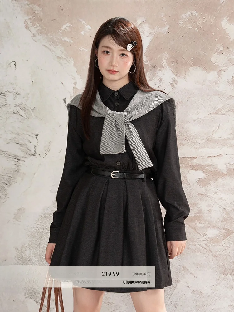 

Heynew, женская плиссированная юбка больших размеров Bla Denim irt Dr для похудения, скрывающая живот, высокая талия, силуэт трапециевидной формы Dr