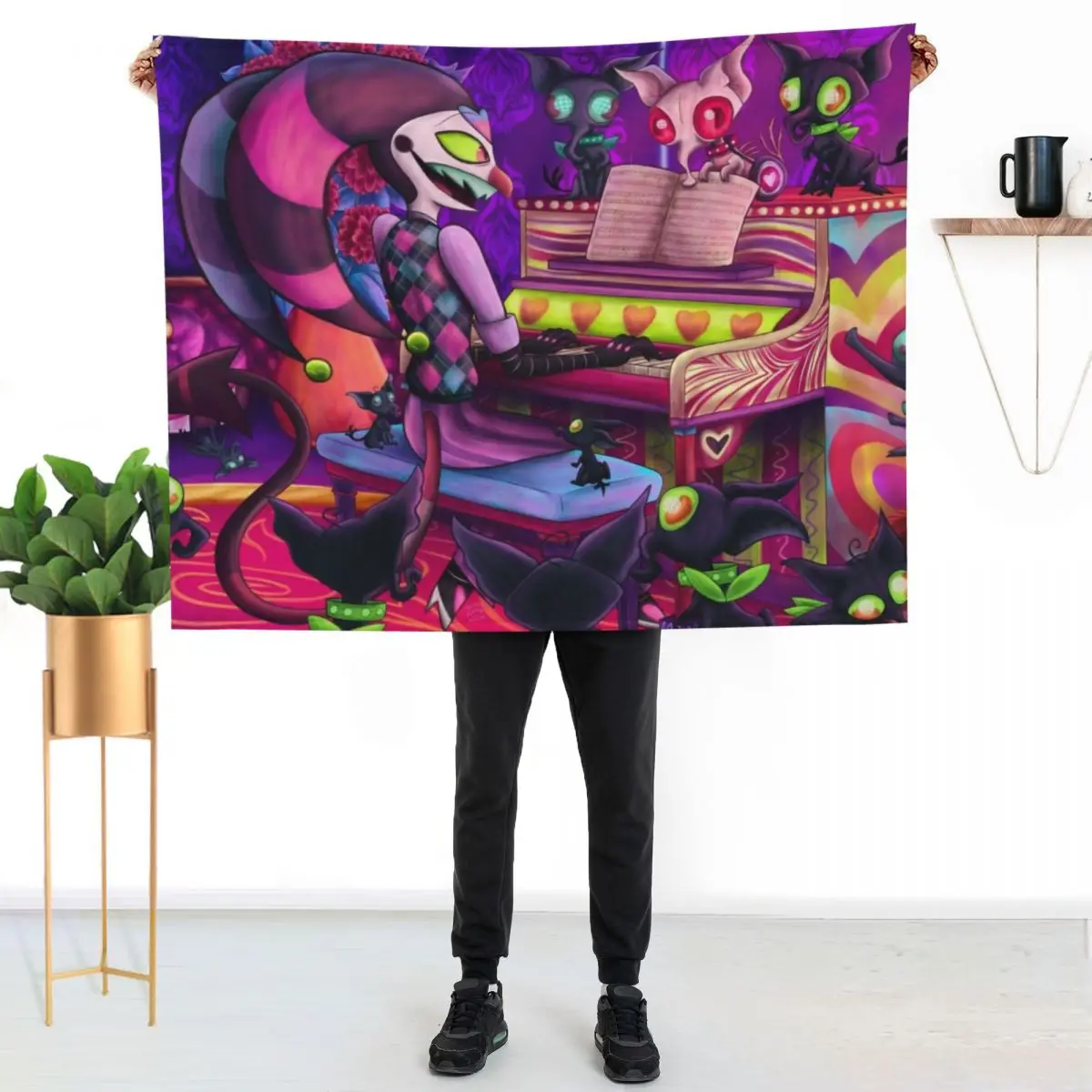 

Fizzarolli - Piano Practice with Quieves Throw Blanket Foldable Soft Warm Blanket for Outdoor Use