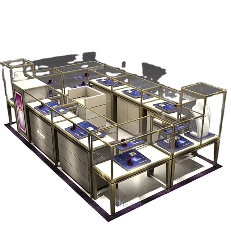 custom.High End Modern Custom Foldable Jewelry Display Kiosk Retail Fixture Supply