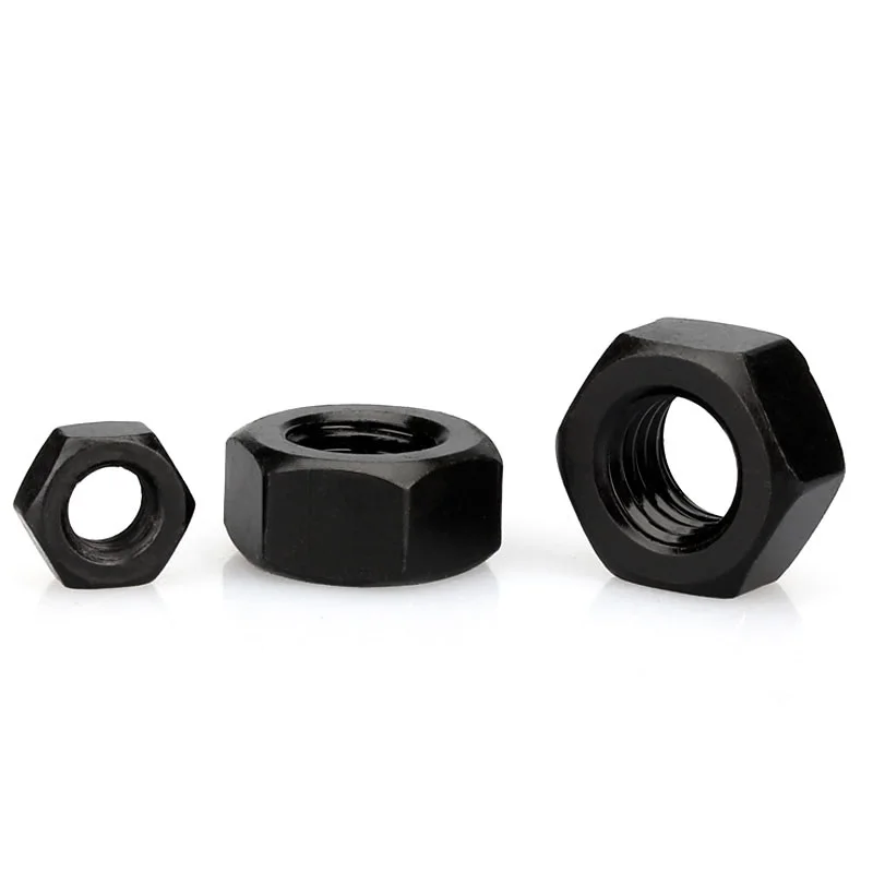 Black 304 A2 Stainless Steel Hex Nuts M2 M2.5 M3 M4 M5 M6 M8 M10 M12 M14 M16 M18 M20 DIN934 Metric Hexagon Nut Hardware Fastener