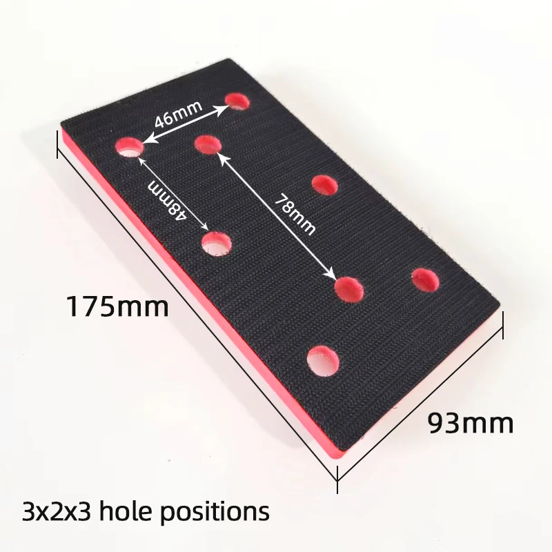 Rectangular Tray Car Sanding Machine Grinding Base Sticky Disk 93×175mm Dry Grinder Pad