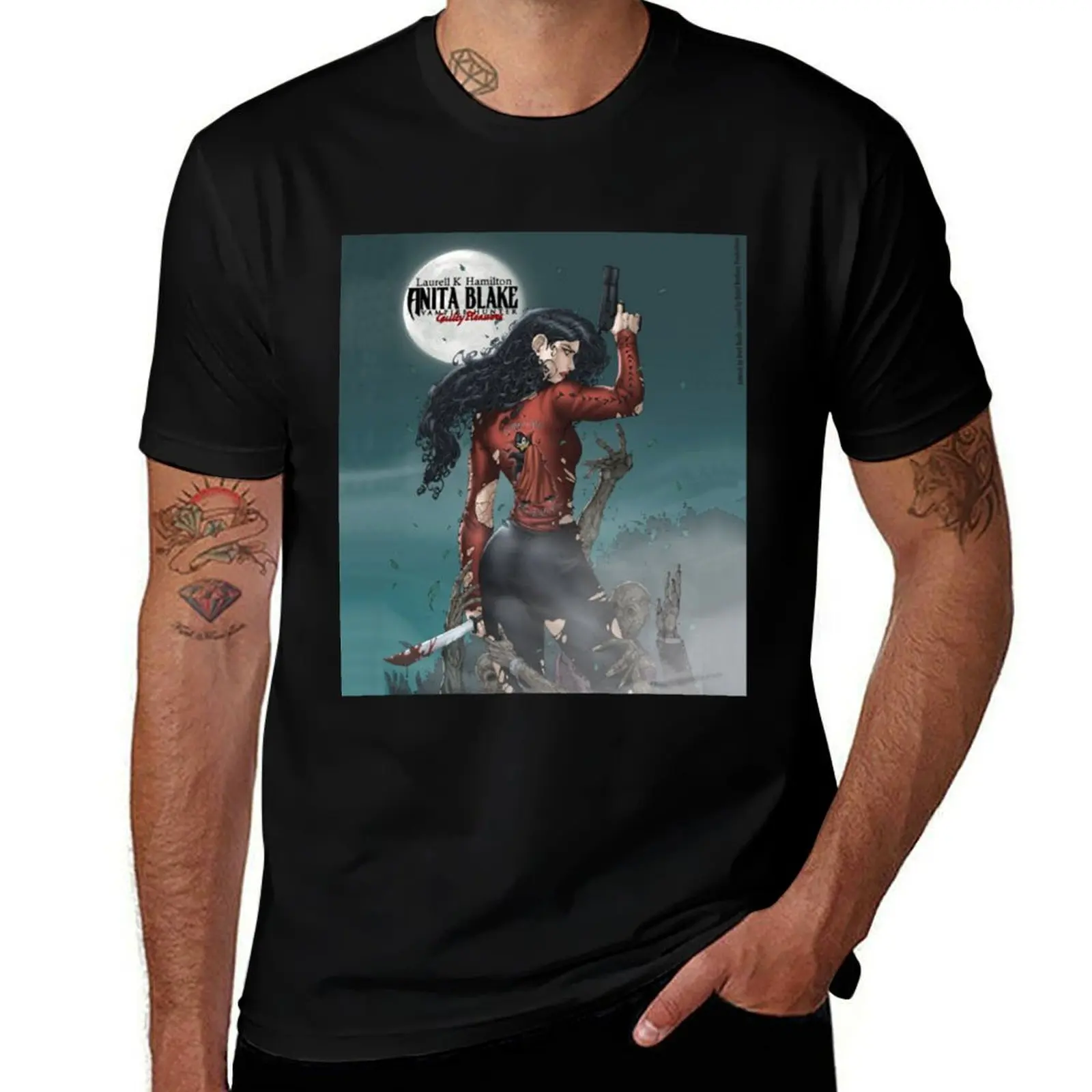 

Anita Blake Vampire Hunter T-Shirt funny t shirts man t shirts for man cotton funny T-Shirt