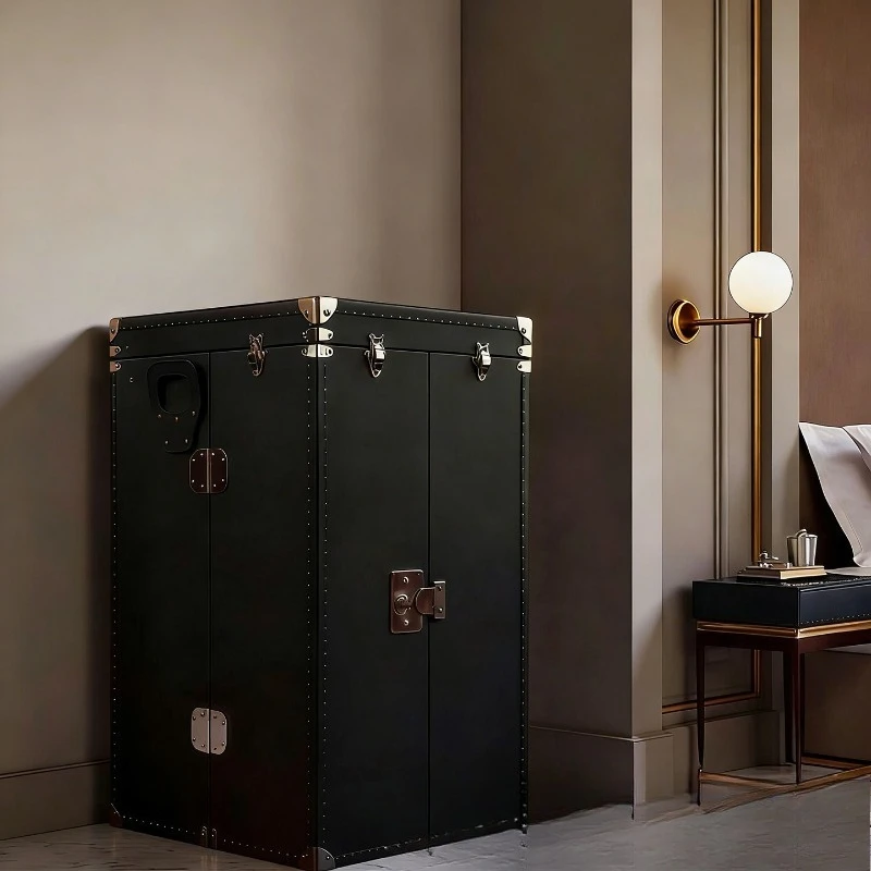Italian light luxury leather jewelry cabinet high-end luxury home with watch storage cabinet designer floor