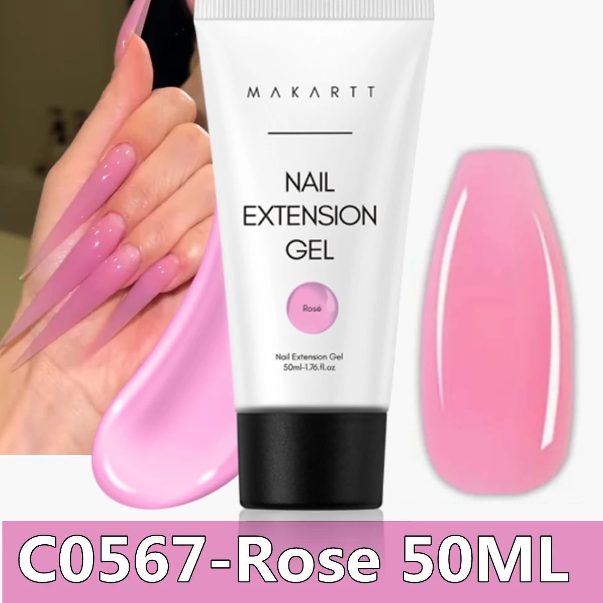 Makartt Poly Nagelverlengingsgel 50ML Roze Transparant Wit Blauw Acryl Nagelgel Trendy Nagelkunst Design Franse Manicure Voor Beginners