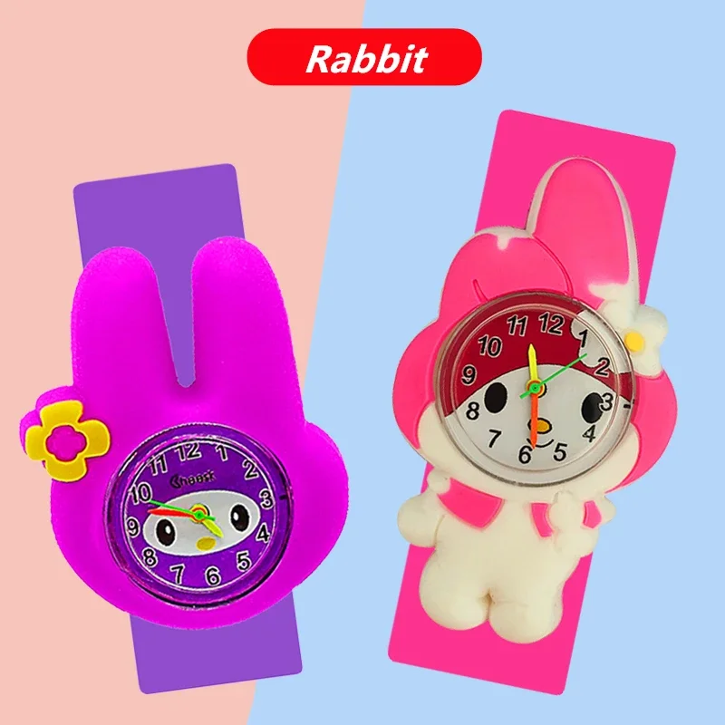 Cat Rabbit Pattern Children\'s Watch Fashion 3D Sheep Duck Baby Toy Kids Watches for Boy Girl Gift Clock