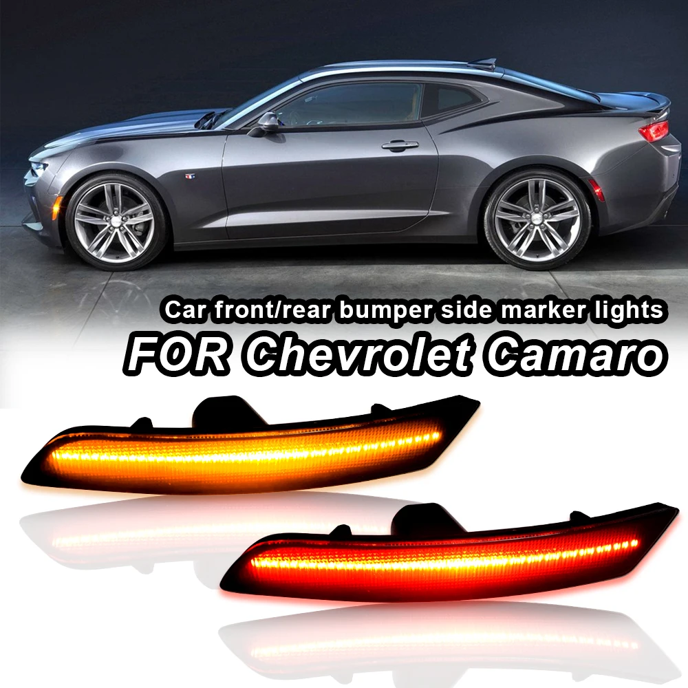 

2/4PCS Lights For Chevrolet Camaro 2016 2017 2018 2019 2020 2021 2022 2023 Front & Rear Amber Red Turn Signal Indicator Lamp