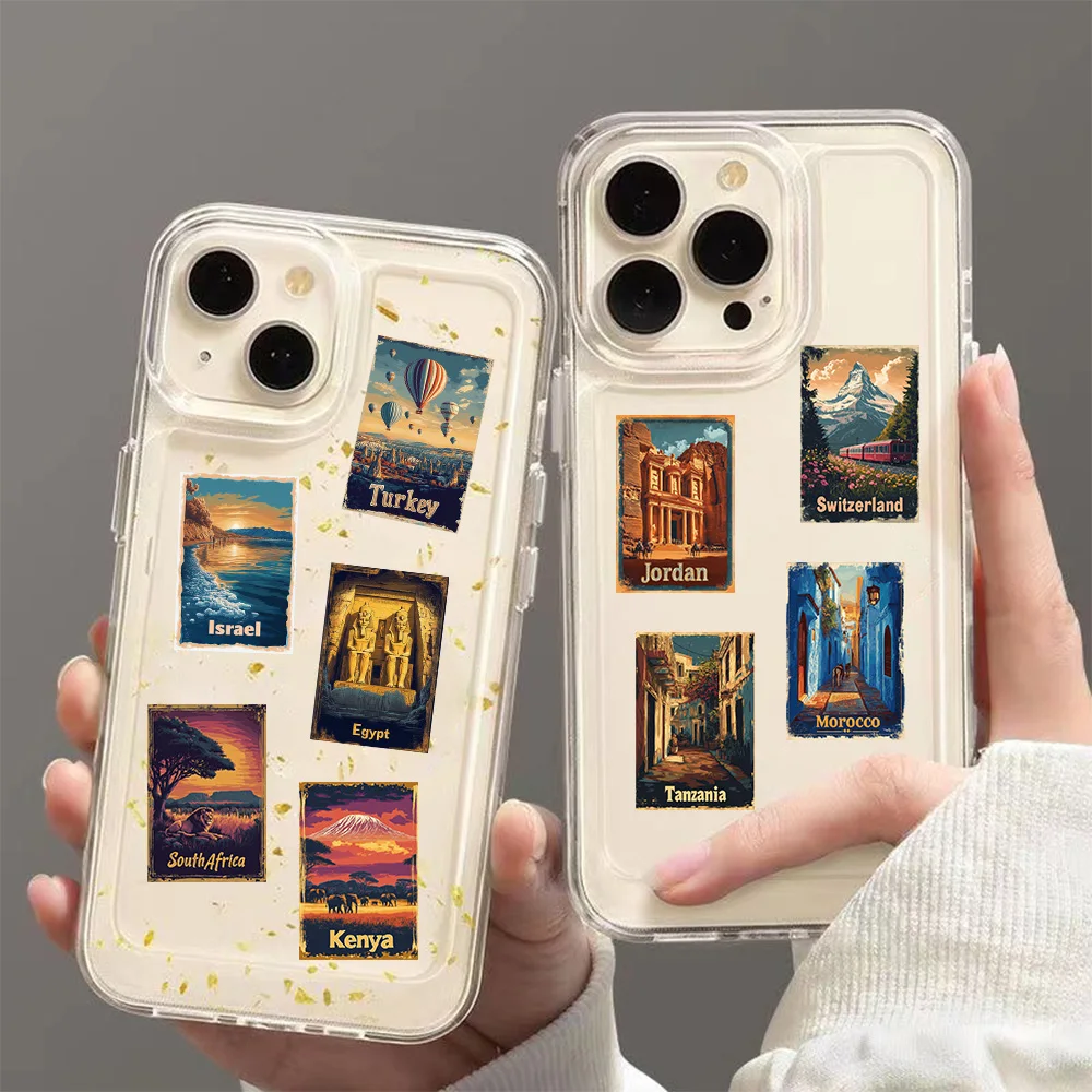 50/100PCS Retro Travel Posters From 1950s Graffiti Stickers Phone Cases Notebook Suitcase Skateboard Storage Box DIY Sticker