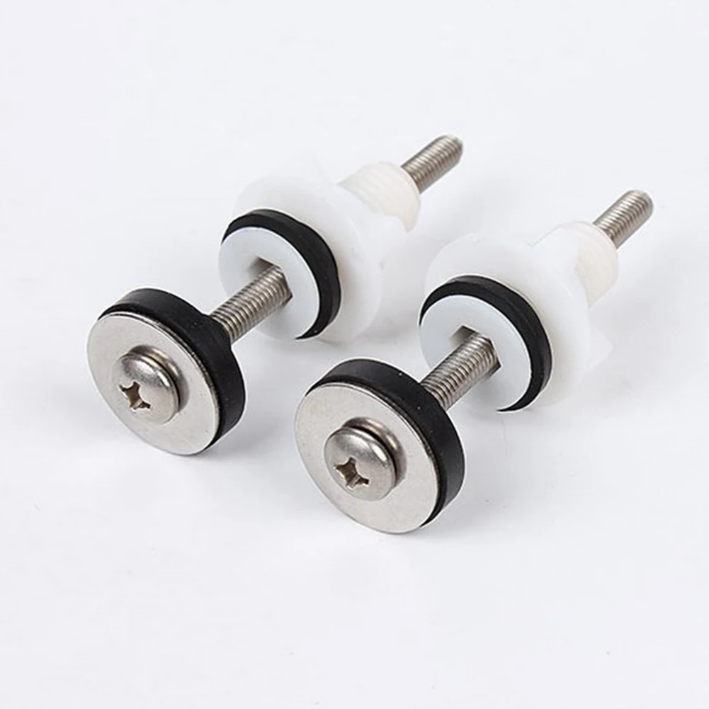 Baut tangki Toilet, 2 buah baut Toilet Diameter M6 untuk panci Toilet memperbaiki Fitting Sealing Kit tutup kopling baut WC perbaikan rumah