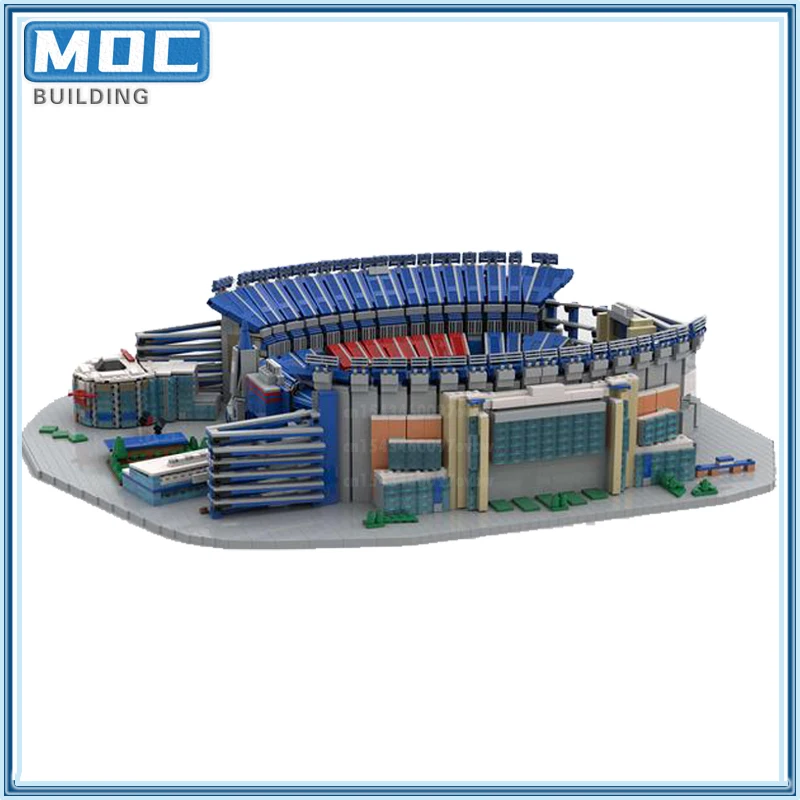 Moc Building Blocks New England Football Stadium Street View DIY Assemble Bricks Toys Architecture Childrrn Holiday Gifts