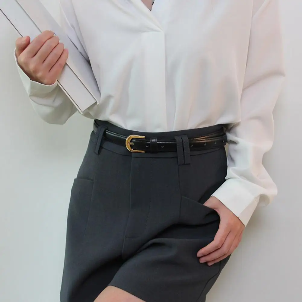 100cm Women Belt Adjustable Length Imitation Leather Waistband Solid Color Waist Belt Dresses Shirts Pants Skirts Accessories