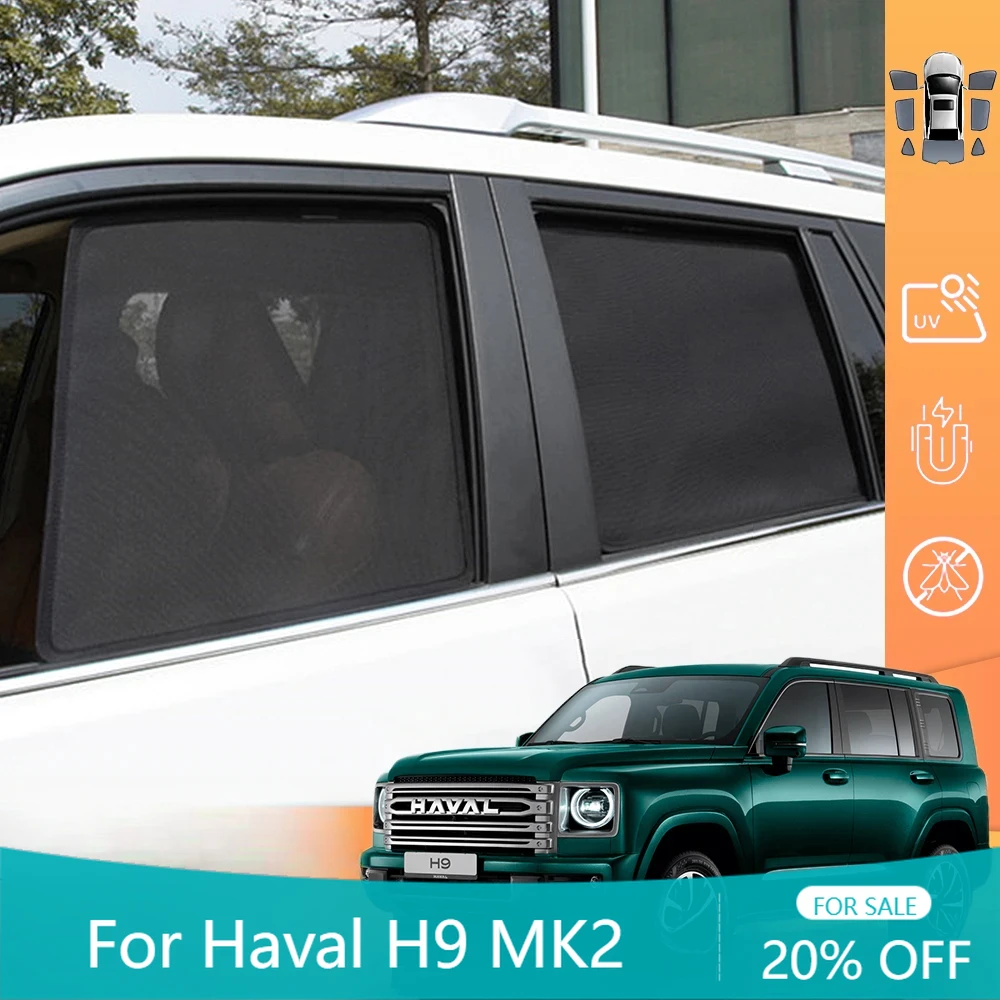 

Magnetic Car Sunshade Front Windshield Curtain Cover Rear Side Baby Window Mesh Sun Shade Visor For Haval H9 MK2 2024 2025