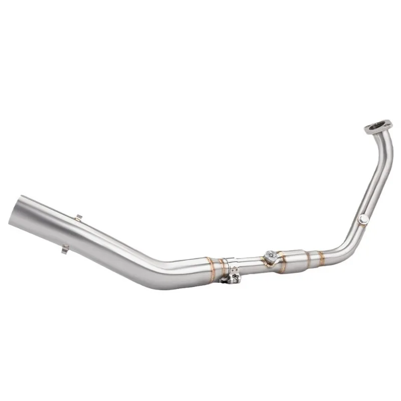 For Motorcycle Exhaust Pipe Modified 4V Dioxygen Port Stainless Steel Front Section