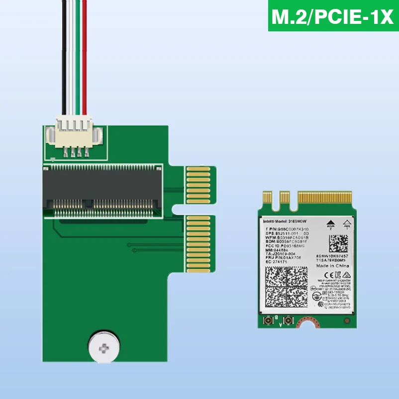 M.2 Nic To PCIe-1x Adapter Card Ngff Nic Desktop Machine Pcie 1x Modified BCM94352Z