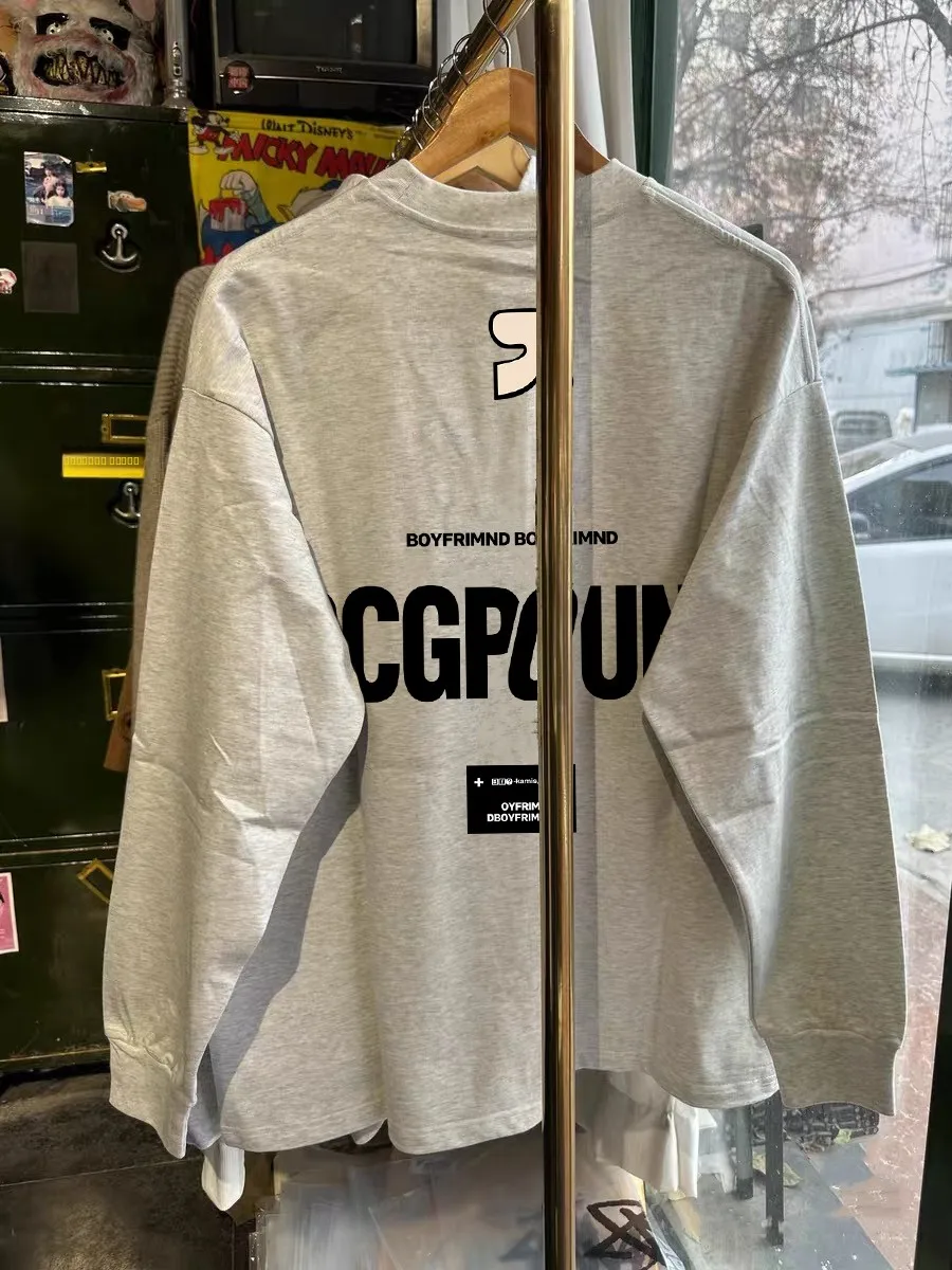 

Футболка Outlet Brand American Sle Long Sve T-irt: модная, универсальная, из хлопка, для молодежи, весенне-осенняя одежда