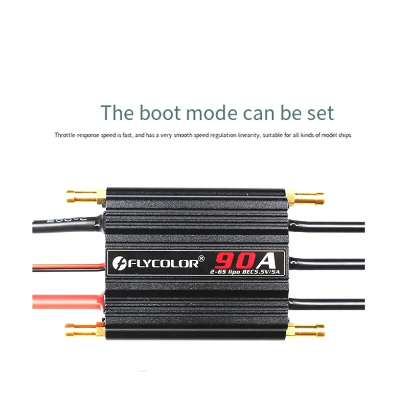 AC52-FLYCOLOR 90A Borstelloze ESC Speed Controller Progaming Kaart 2-6S Lipo BEC 5.5 V/5A voor RC Boot Auto