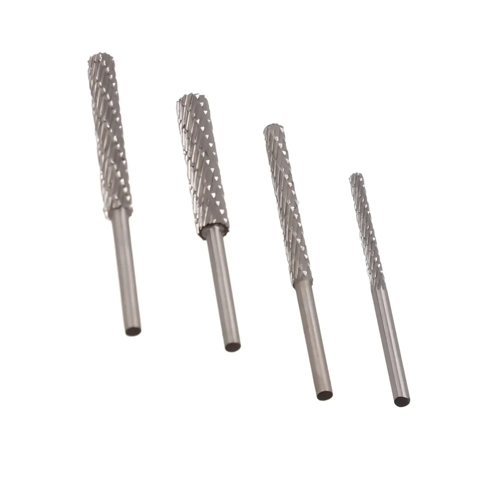 4pc 3mm Shank Rotary File High Speed Steel Deburring File For Root Tone Wood Plastic Aluminum Carving Grinding Rotary File