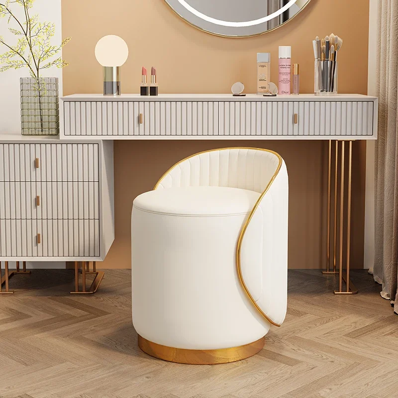 Makeup stool light luxury dresser chair household simple round stool girls bedroom makeup chair advanced master bedroom stool