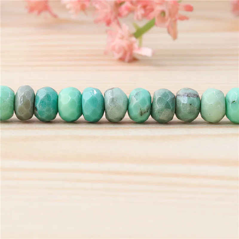 Natural Stone Green Grass Agate Faceted Abacus Beads Size 4x6MM For Jewelry Making DIY Bracelet