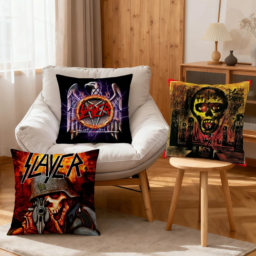 Band S-Slayer K-Kerry King Cool Dark Art Soft Pillowcase For Sofa Home Living Room Bedside Decor Pillow Cover Gift Party Hogar