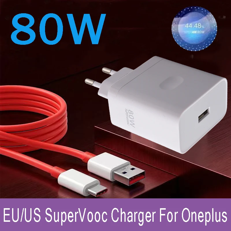 

Oneplus 15T Nord 6 80W SuperVOOC Charger EU/US Fast Charging Power Adapter USB C Cable For ONEPLUS 1+ Nord 5 CE5 15R 13R 10PRO