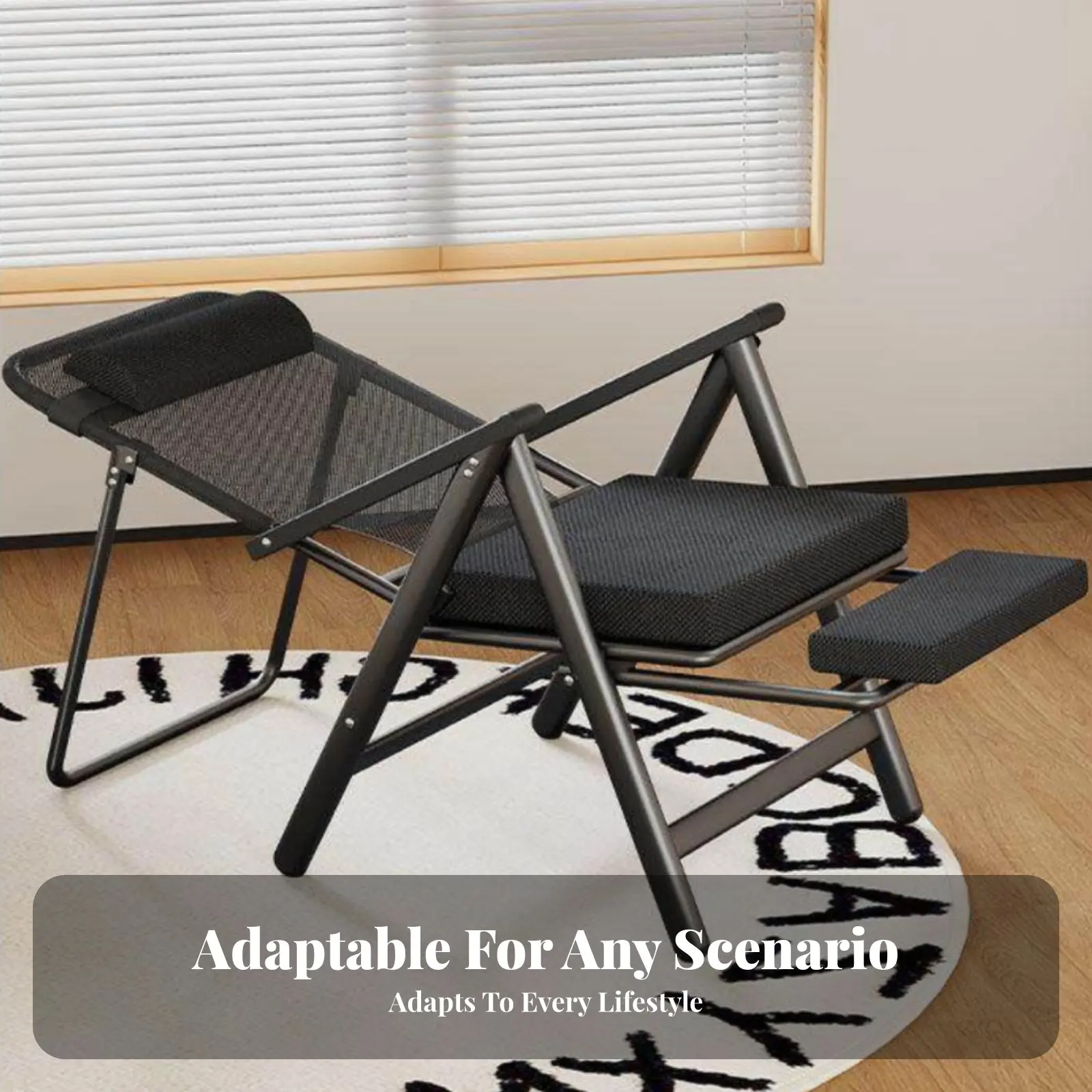 Multi-Position Lounger Adjustable Spinerest Reclining Armchair Versatile Use Ergonomic Design for Seniors, Home, Bedroom view 2