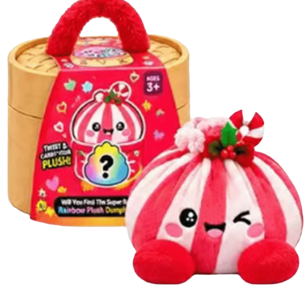 Cute Christmas Plush Dumplings Ornaments Stress Relief with Steamer Cute Gifts Ornament Squeeze Stuffed Steamed  Bun Toy